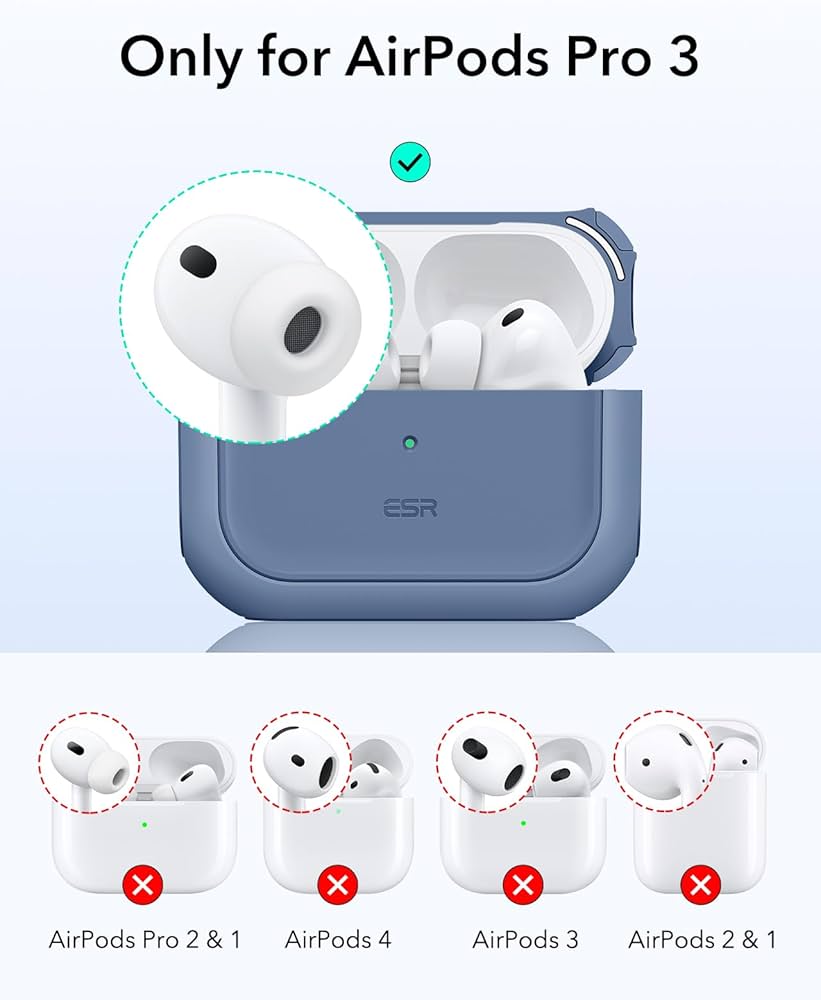 AirPods Pro 第3世代 + ESRケース Amazon.com: ESR for AirPods Pro 3 Case, Compatible with AirPods